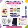 6 assorted acrylic colours (15ml each) included in Love-Art tote bag painting kit