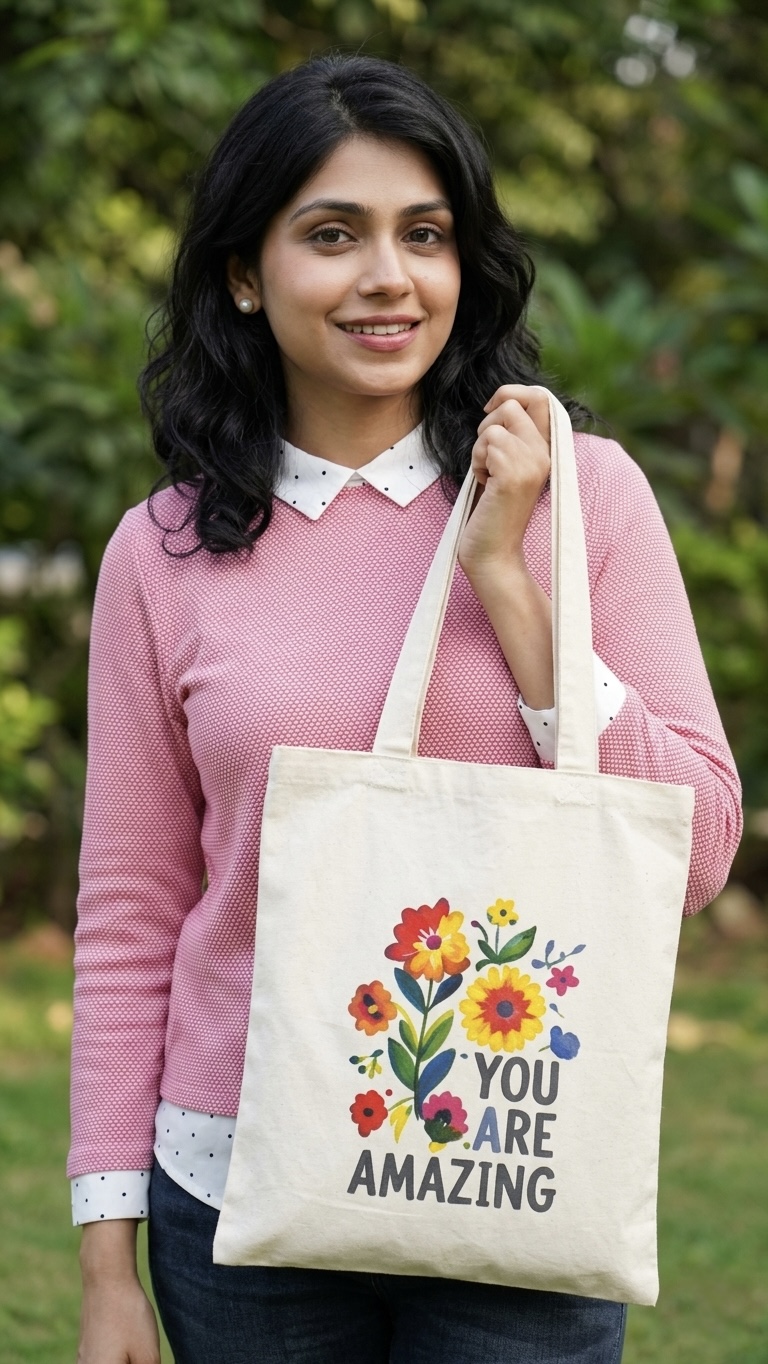 Kids Painting a Canvas Tote Bag using Love-Art Kit