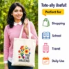Kids Painting a Canvas Tote Bag using Love-Art Kit