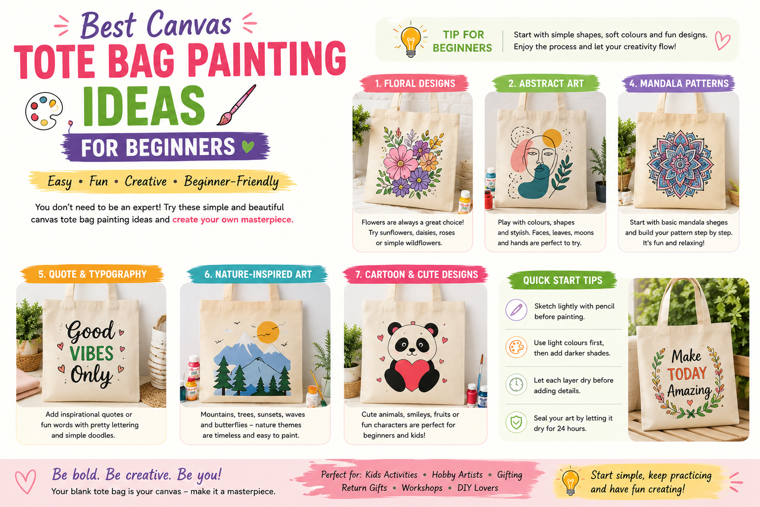 Best Canvas Tote Bag Painting Ideas for Beginners