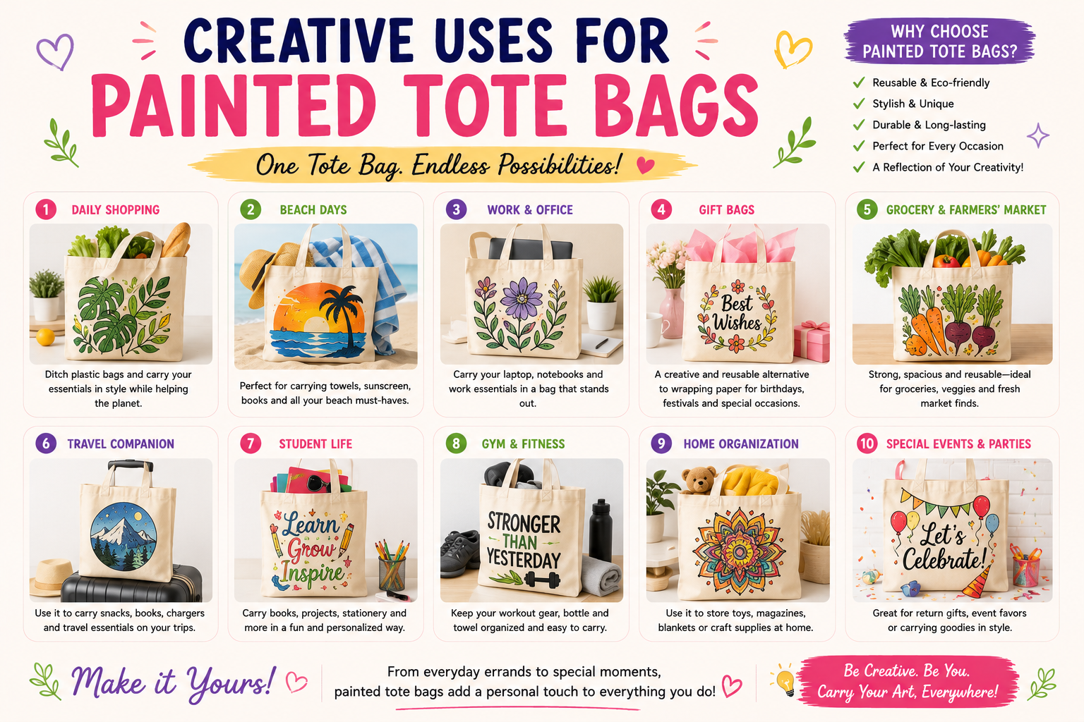 Creative Uses for Painted Tote Bags